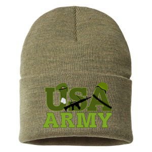 USA Army Camo Logo Sustainable Knit Beanie