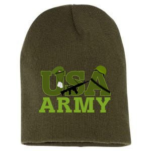 USA Army Camo Logo Short Acrylic Beanie