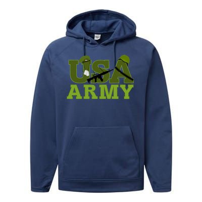 USA Army Camo Logo Performance Fleece Hoodie