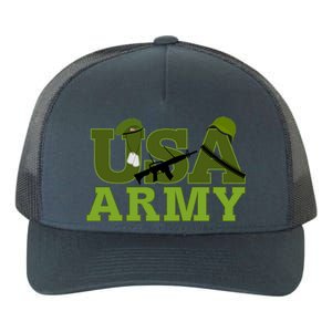 USA Army Camo Logo Yupoong Adult 5-Panel Trucker Hat