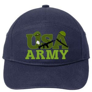 USA Army Camo Logo 7-Panel Snapback Hat