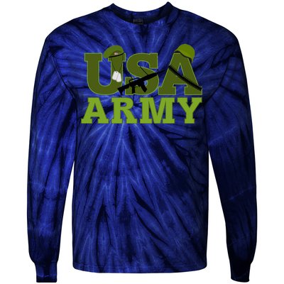 USA Army Camo Logo Tie-Dye Long Sleeve Shirt