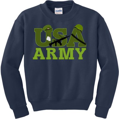 USA Army Camo Logo Kids Sweatshirt