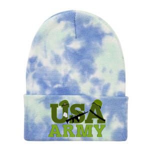 USA Army Camo Logo Tie Dye 12in Knit Beanie