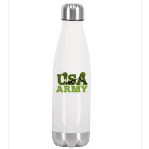 USA Army Camo Logo Stainless Steel Insulated Water Bottle