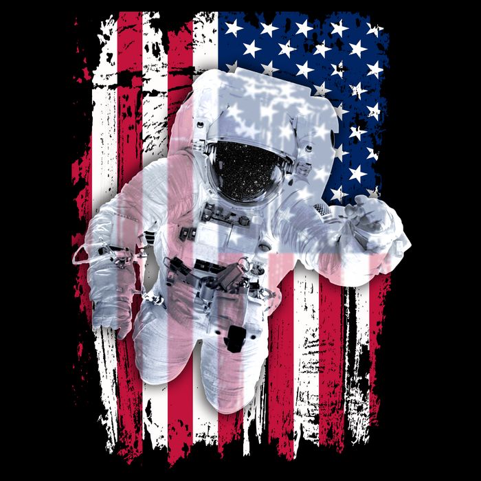 USA Astronaut American Space Flag Sustainable Bucket Hat