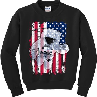 USA Astronaut American Space Flag Kids Sweatshirt