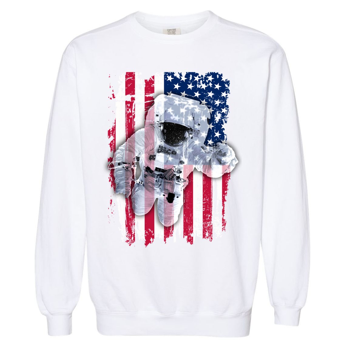 USA Astronaut American Space Flag Garment-Dyed Sweatshirt