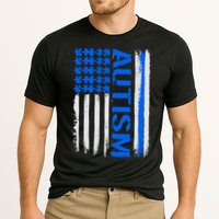 USA Autism Awareness Puzzle Flag Cooling Performance Crew T-Shirt