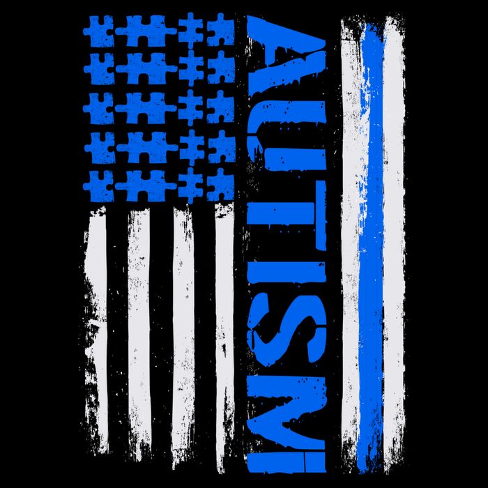 USA Autism Awareness Puzzle Flag Cooling Performance Crew T-Shirt