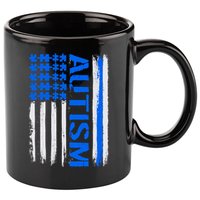 USA Autism Awareness Puzzle Flag 11oz C Handle Ceramic Mug
