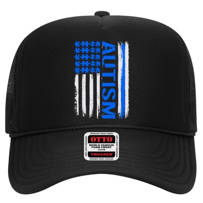 USA Autism Awareness Puzzle Flag Trucker Hat