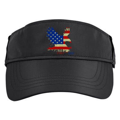USA Bald Eagle Flag Drip 4th of July Adult Drive Performance Visor