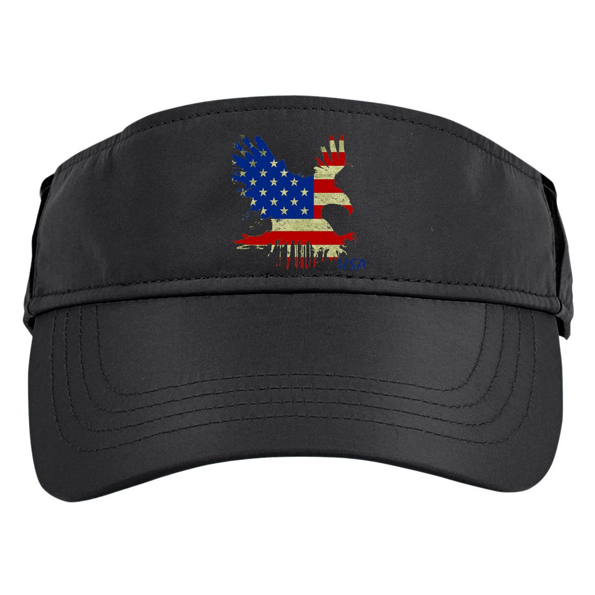 USA Bald Eagle Flag Drip 4th of July Adult Drive Performance Visor