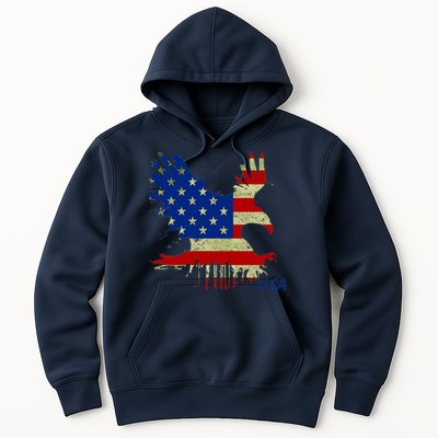 USA Bald Eagle Flag Drip 4th of July Hoodie