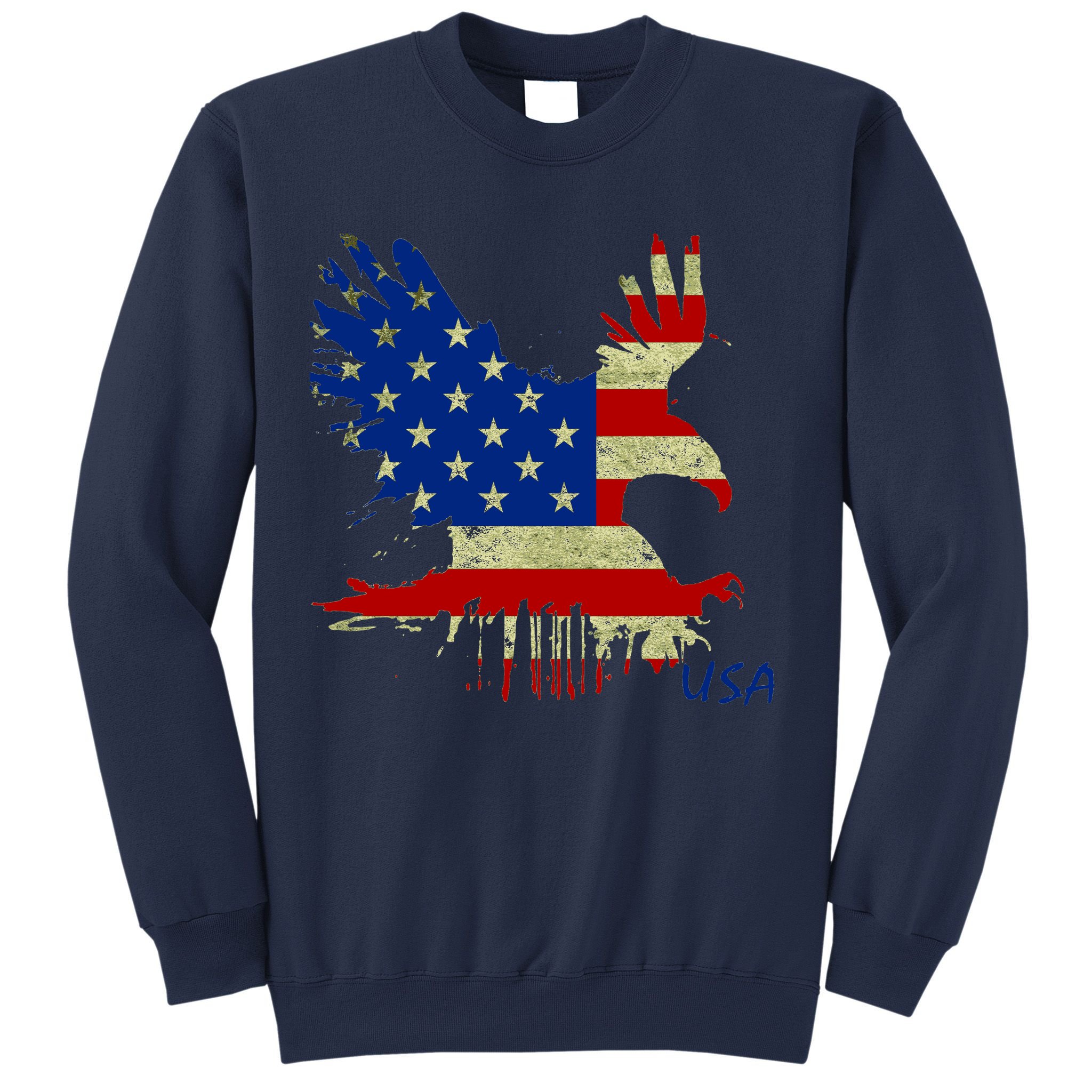 USA Bald Eagle Flag Drip 4th of July Sweatshirt