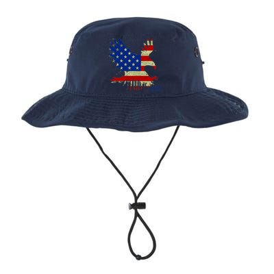 USA Bald Eagle Flag Drip 4th of July Bucket Hat