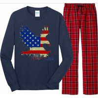 USA Bald Eagle Flag Drip 4th of July Long Sleeve Pajama Set