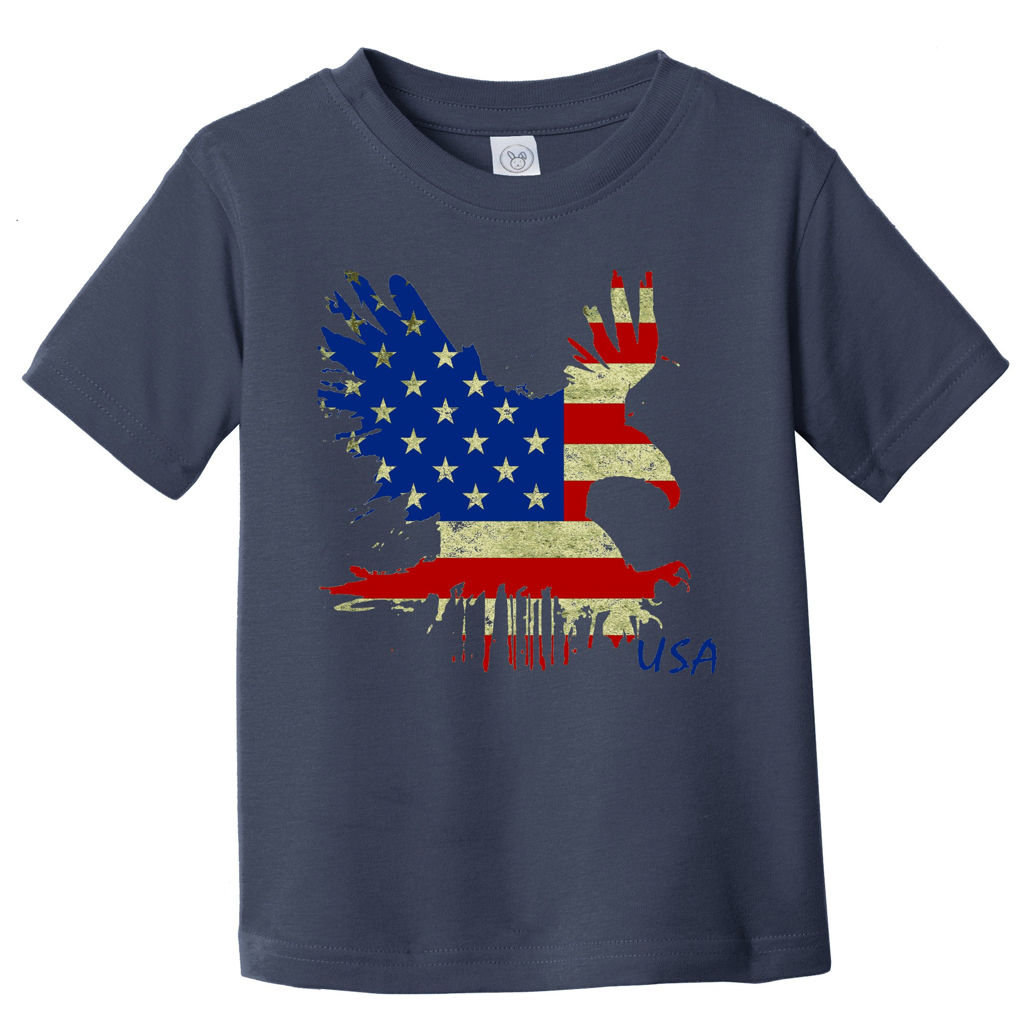 USA Bald Eagle Flag Drip 4th of July Toddler T-Shirt