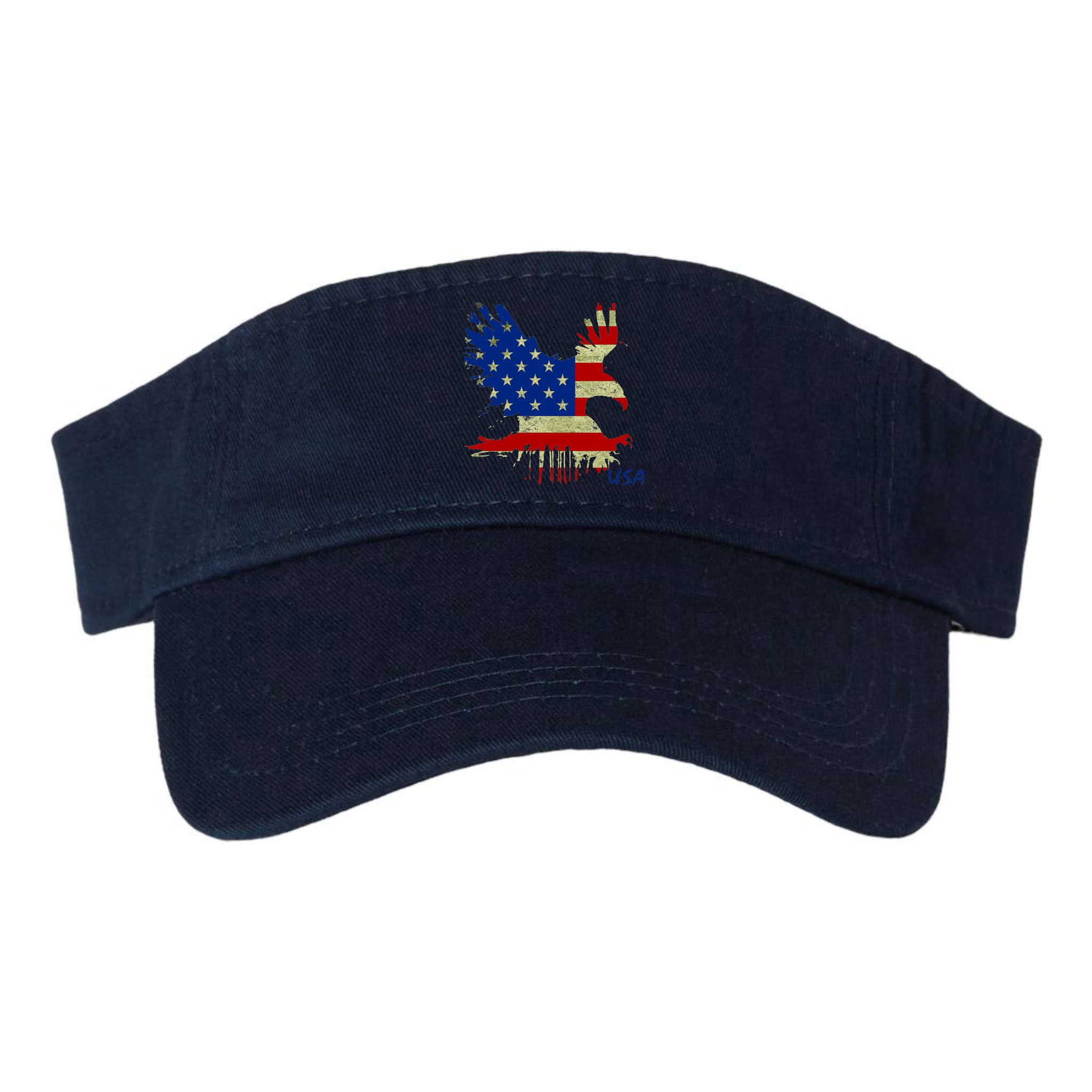 USA Bald Eagle Flag Drip 4th of July Visor