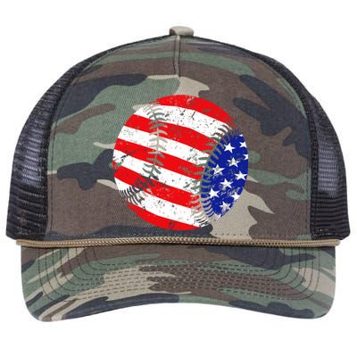 USA Baseball Retro Rope Trucker Hat Cap