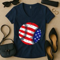 USA Baseball Women's V-Neck T-Shirt
