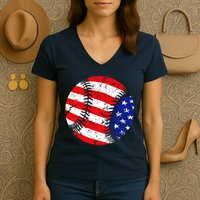 USA Baseball Women's V-Neck T-Shirt