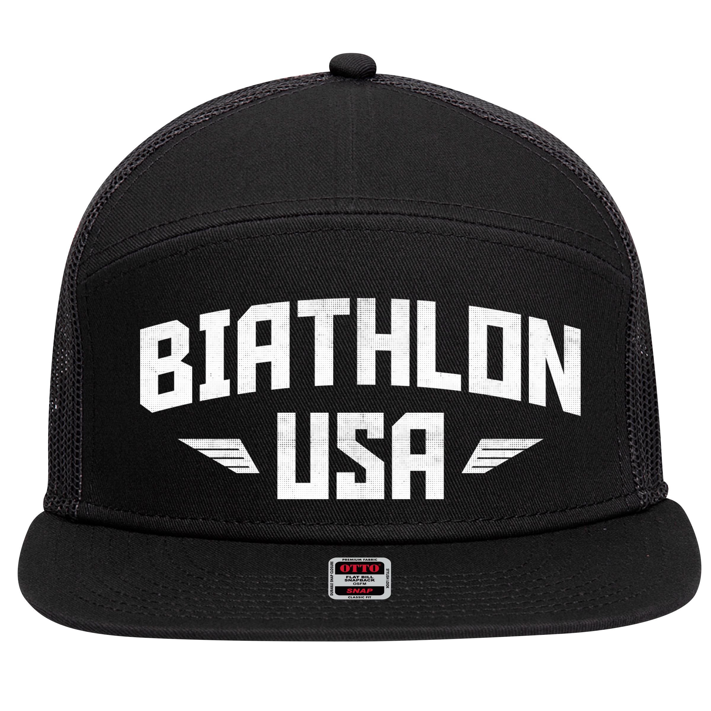 USA Biathlon Arch Team 7 Panel Mesh Trucker Snapback Hat
