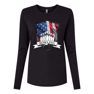 USA Bowling Team Womens Cotton Relaxed Long Sleeve T-Shirt