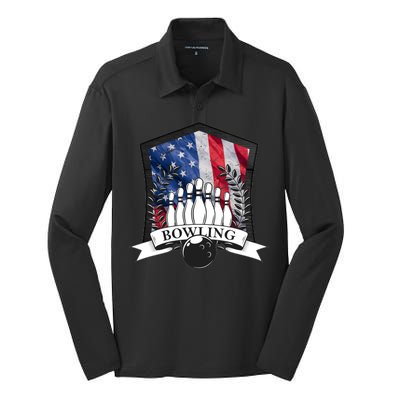 USA Bowling Team Silk Touch Performance Long Sleeve Polo