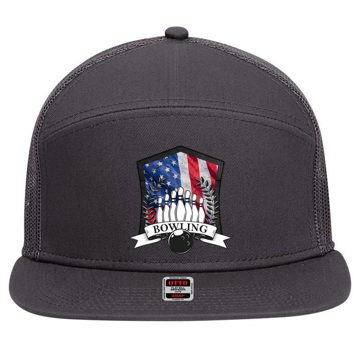 USA Bowling Team 7 Panel Mesh Trucker Snapback Hat