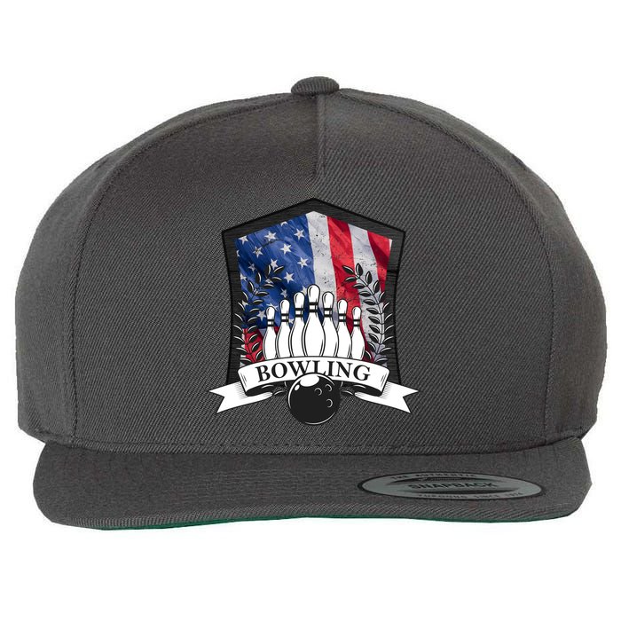 USA Bowling Team Wool Snapback Cap