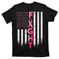 USA Breast Cancer Awareness Fight Logo T-Shirt