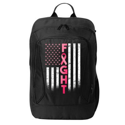 USA Breast Cancer Awareness Fight Logo City Backpack