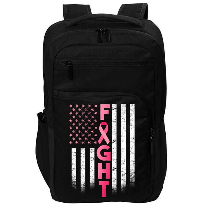 USA Breast Cancer Awareness Fight Logo Impact Tech Backpack