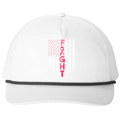 USA Breast Cancer Awareness Fight Logo Snapback Five-Panel Rope Hat