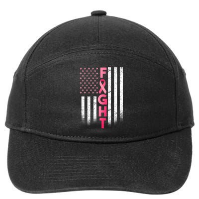 USA Breast Cancer Awareness Fight Logo 7-Panel Snapback Hat