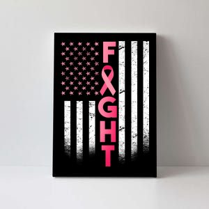 USA Breast Cancer Awareness Fight Logo Canvas