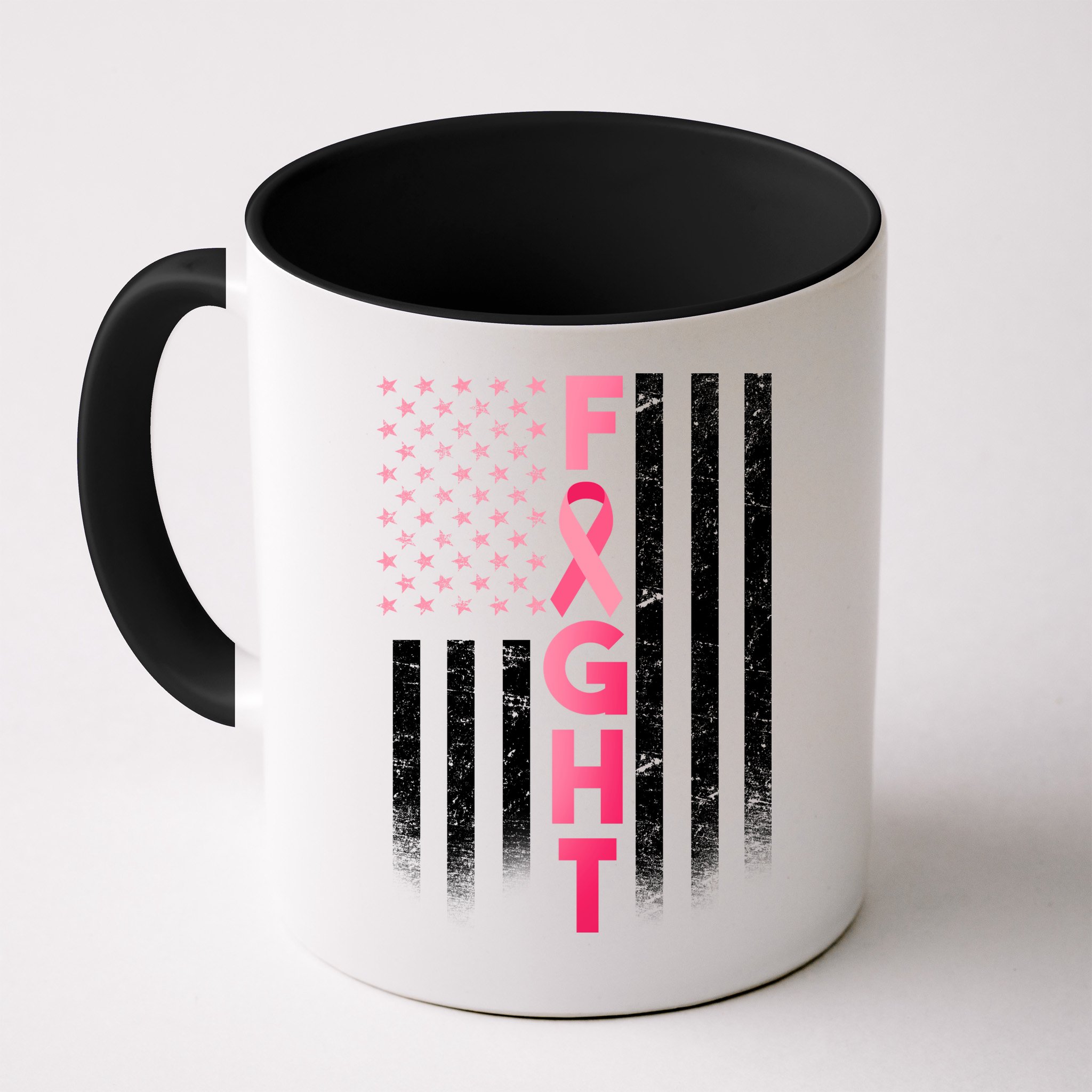 USA Breast Cancer Awareness Fight Logo Mug