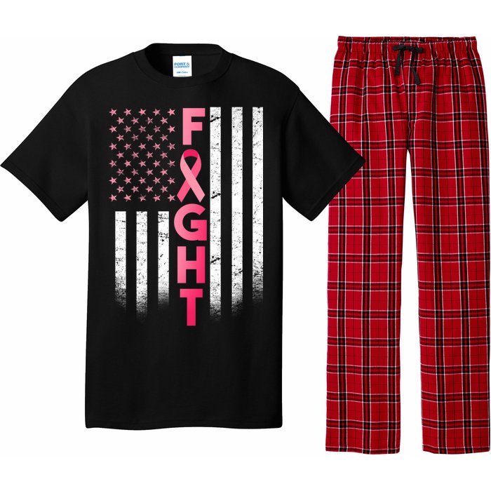 USA Breast Cancer Awareness Fight Logo Pajama Set