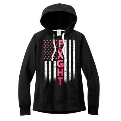 USA Breast Cancer Awareness Fight Logo Women's Fleece Hoodie