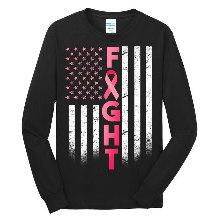 USA Breast Cancer Awareness Fight Logo Tall Long Sleeve T-Shirt