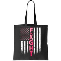 USA Breast Cancer Awareness Fight Logo Tote Bag