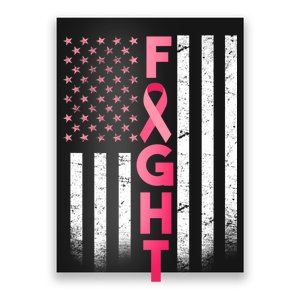 USA Breast Cancer Awareness Fight Logo Poster