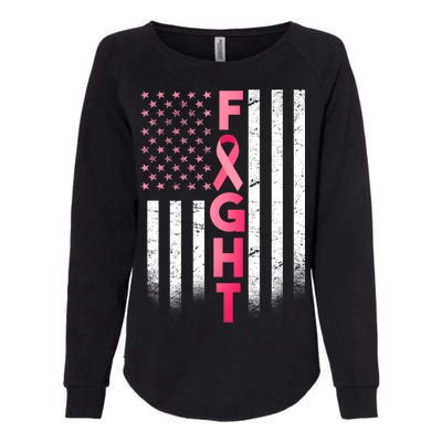 USA Breast Cancer Awareness Fight Logo Womens California Wash Sweatshirt