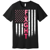 USA Breast Cancer Awareness Fight Logo Premium T-Shirt