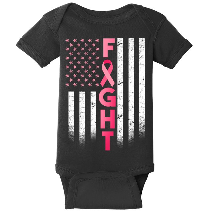 USA Breast Cancer Awareness Fight Logo Baby Bodysuit