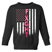 USA Breast Cancer Awareness Fight Logo Toddler Sweatshirt