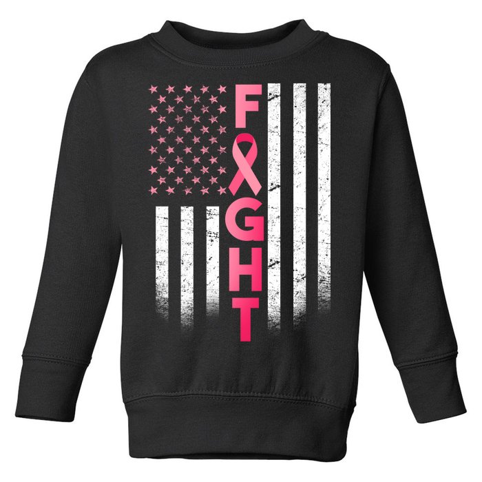 USA Breast Cancer Awareness Fight Logo Toddler Sweatshirt