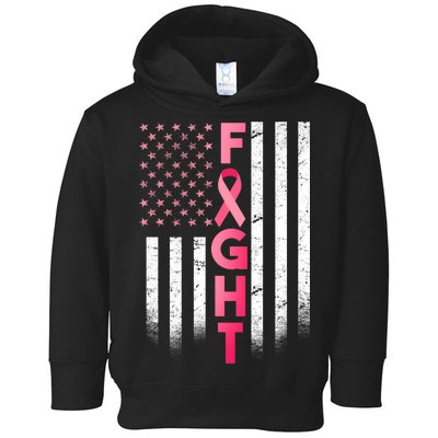 USA Breast Cancer Awareness Fight Logo Toddler Hoodie